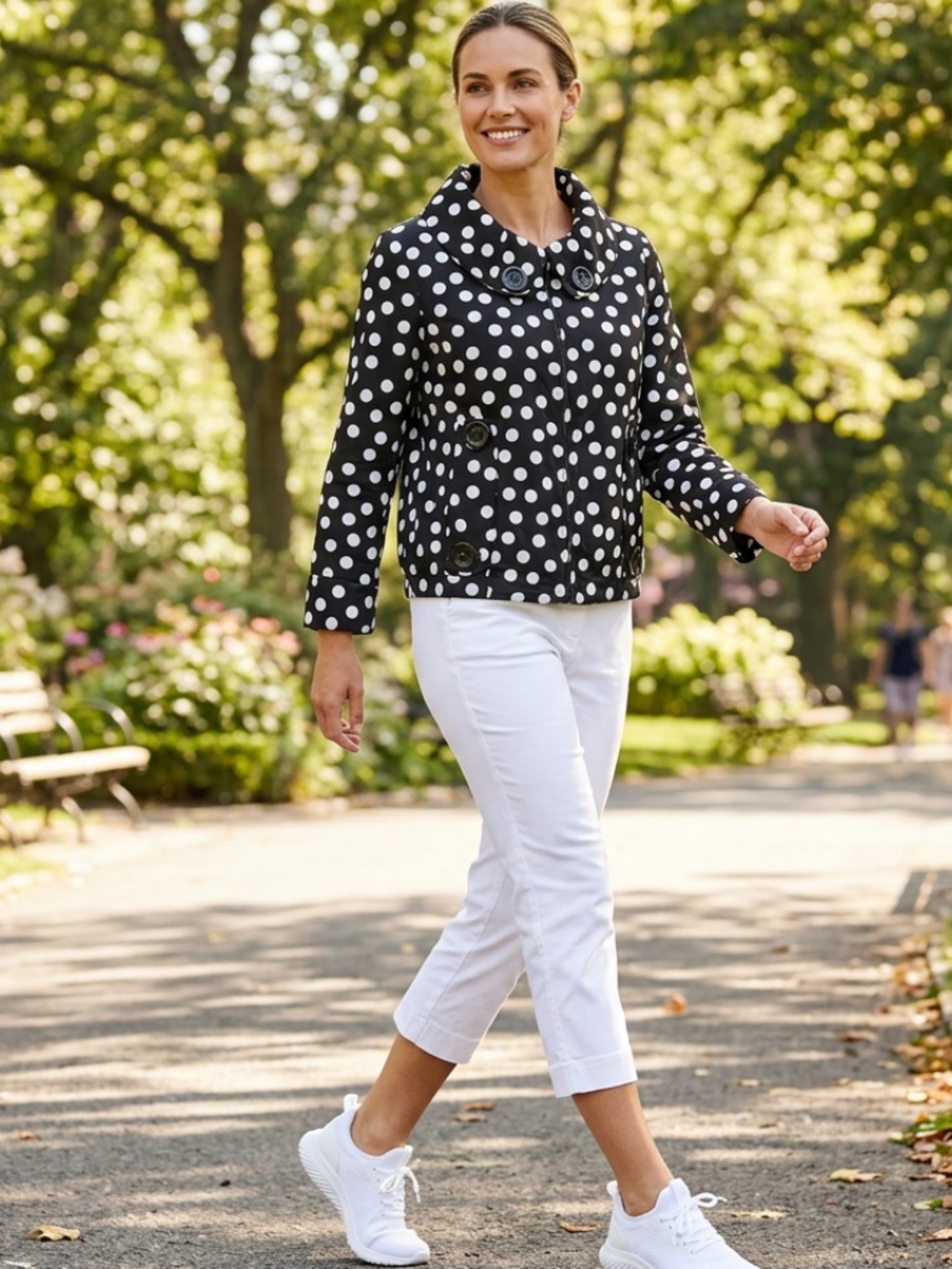 Carole Little Polka Dot Lightweight Jacket with Pockets